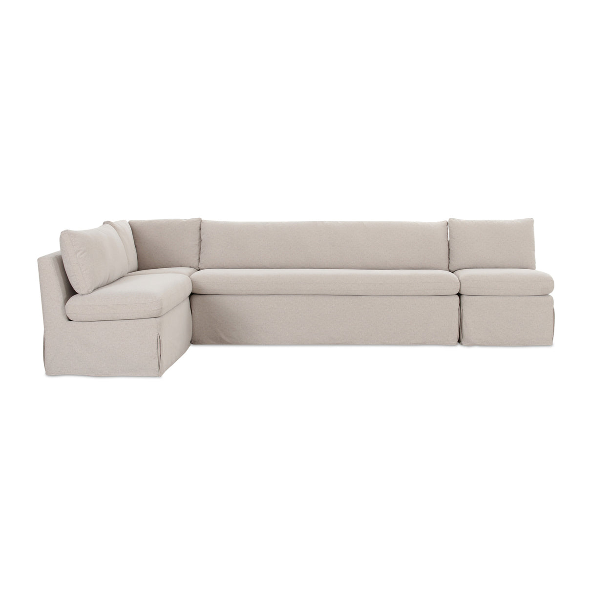   Modern European furniture - Beige L-Shaped Dining Banquette Slipcover M - www.oroa.com | Oroa.com