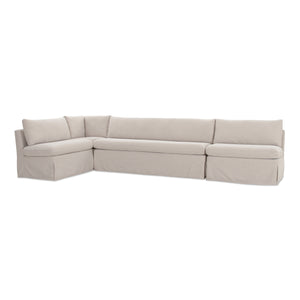   Modern European furniture - Beige L-Shaped Dining Banquette Slipcover L - www.oroa.com | Oroa.com
