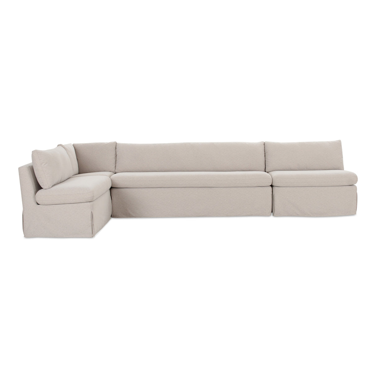   Modern European furniture - Beige L-Shaped Dining Banquette Slipcover L - www.oroa.com | Oroa.com