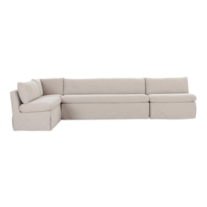   Modern European furniture - Beige L-Shaped Dining Banquette Slipcover L - www.oroa.com | Oroa.com