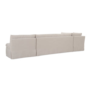   Modern European furniture - Beige L-Shaped Dining Banquette Slipcover L - www.oroa.com | Oroa.com