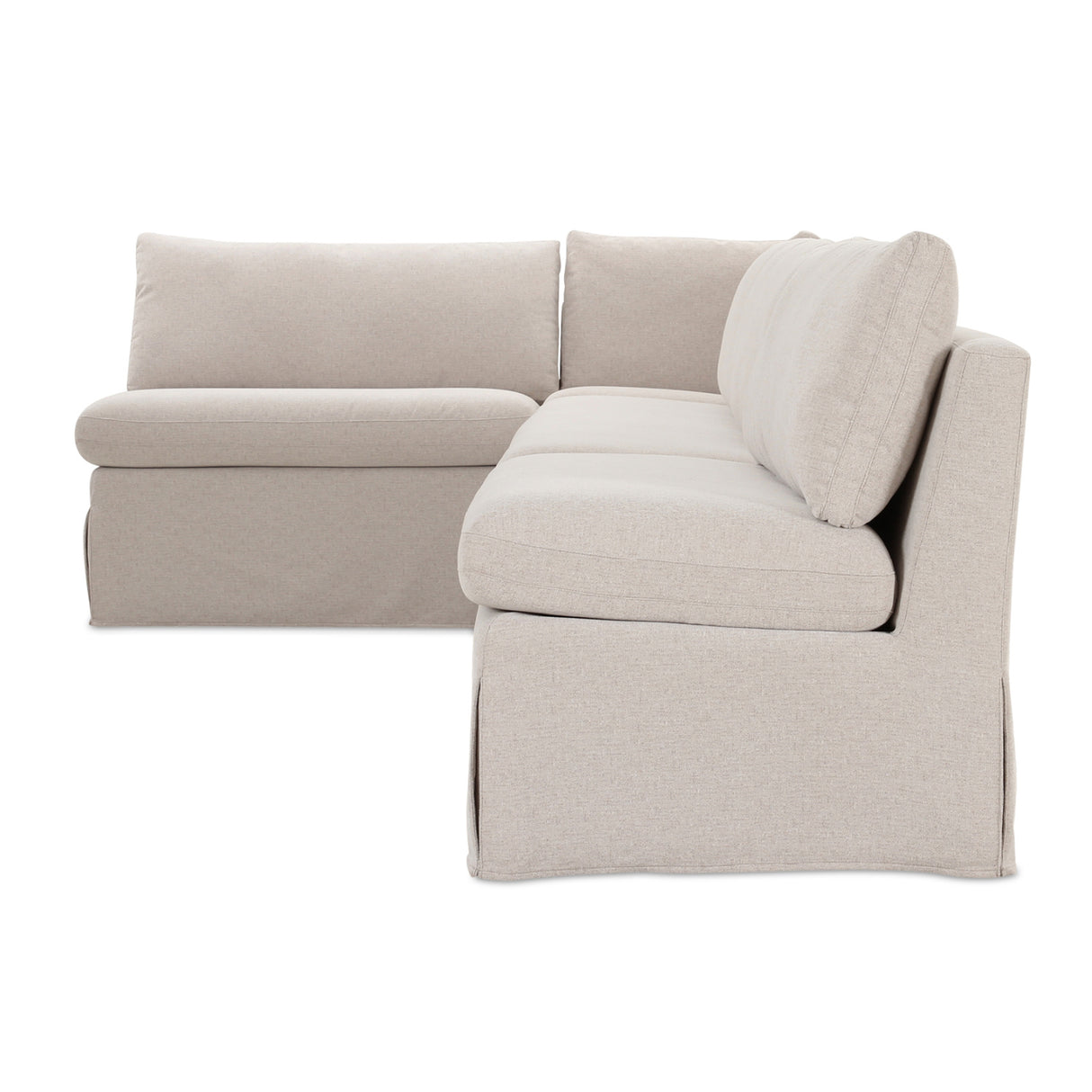   Modern European furniture - Beige L-Shaped Dining Banquette Slipcover L - www.oroa.com | Oroa.com
