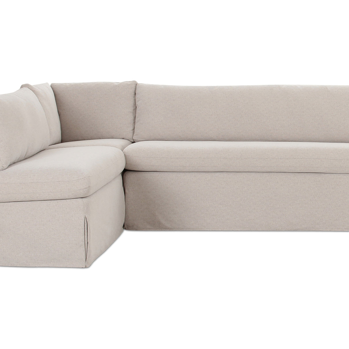   Modern European furniture - Beige L-Shaped Dining Banquette Slipcover L - www.oroa.com | Oroa.com