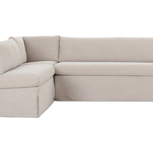   Modern European furniture - Beige L-Shaped Dining Banquette Slipcover L - www.oroa.com | Oroa.com