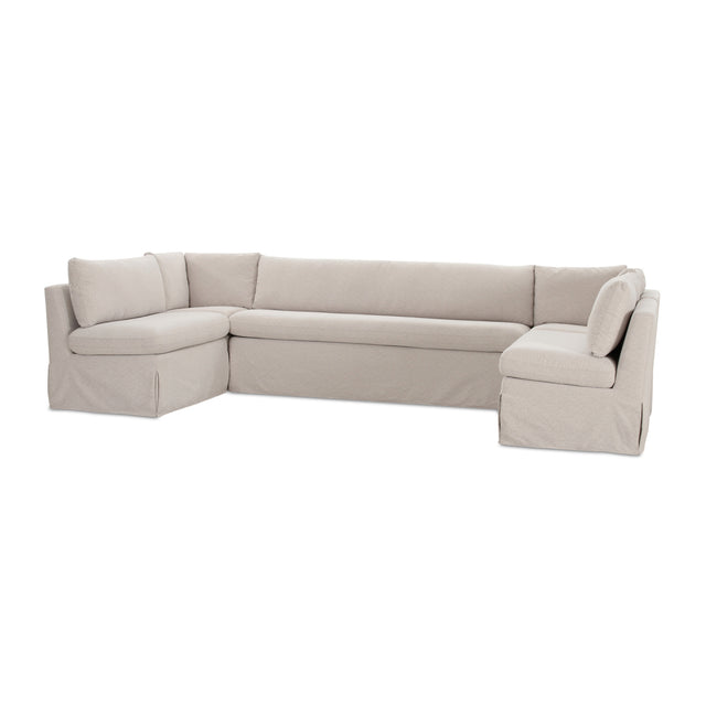 Modern European furniture - Beige U-Shaped Dining Banquette Slipcover S - www.oroa.com
