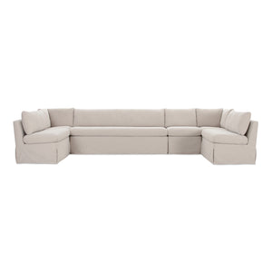   Modern European furniture - Beige U-Shaped Dining Banquette Slipcover M - www.oroa.com | Oroa.com