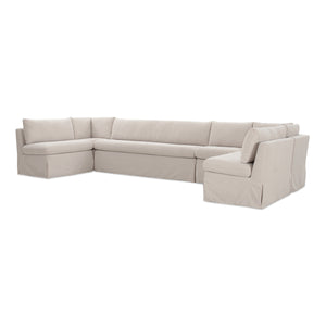   Modern European furniture - Beige U-Shaped Dining Banquette Slipcover M - www.oroa.com | Oroa.com