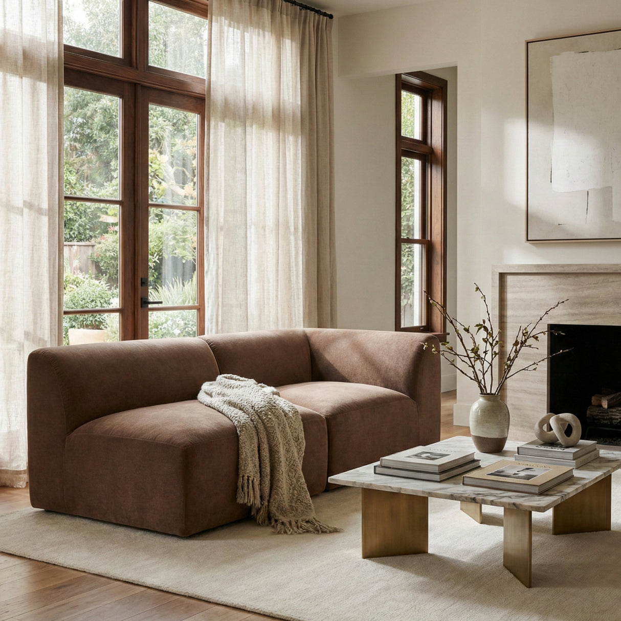   Modern European furniture - Brown Modular Sofa - www.oroa.com | Oroa.com