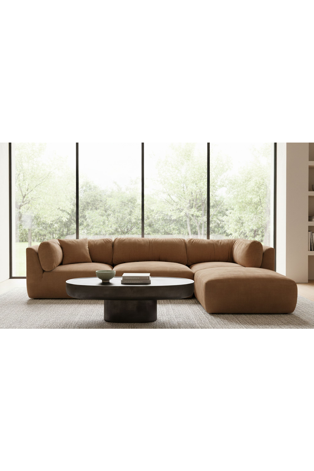   Modern European furniture - Chenille Corner Sofa - www.oroa.com | Oroa.com