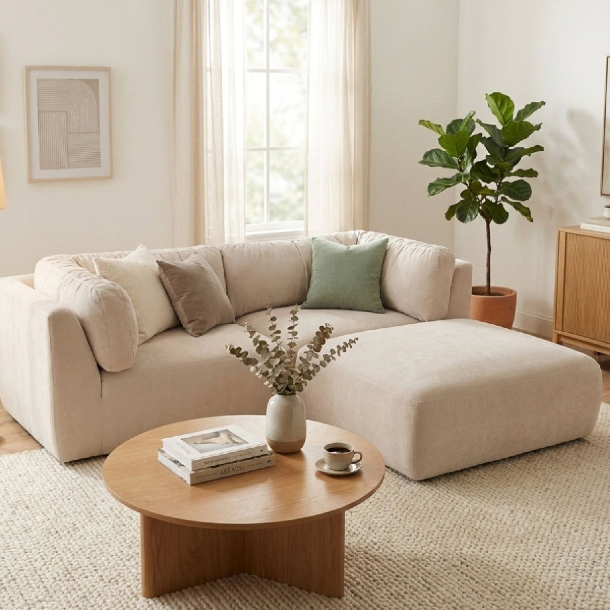   Modern European furniture - Chenille Sectional Corner Sofa - www.oroa.com | Oroa.com