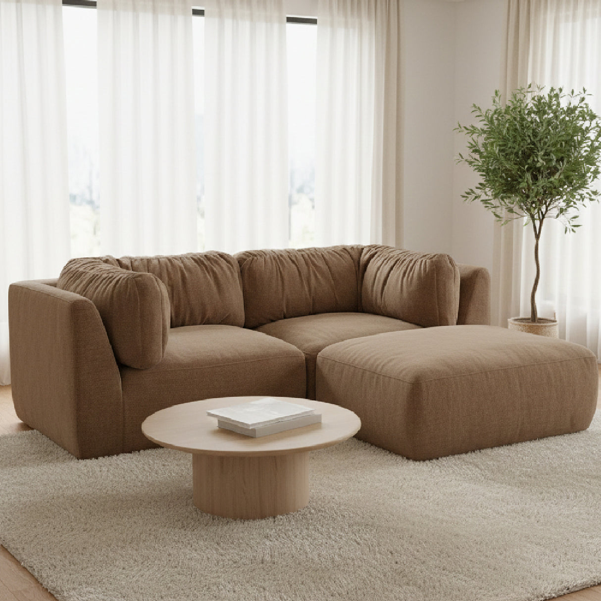   Modern European furniture - Chenille Sectional Corner Sofa - www.oroa.com | Oroa.com
