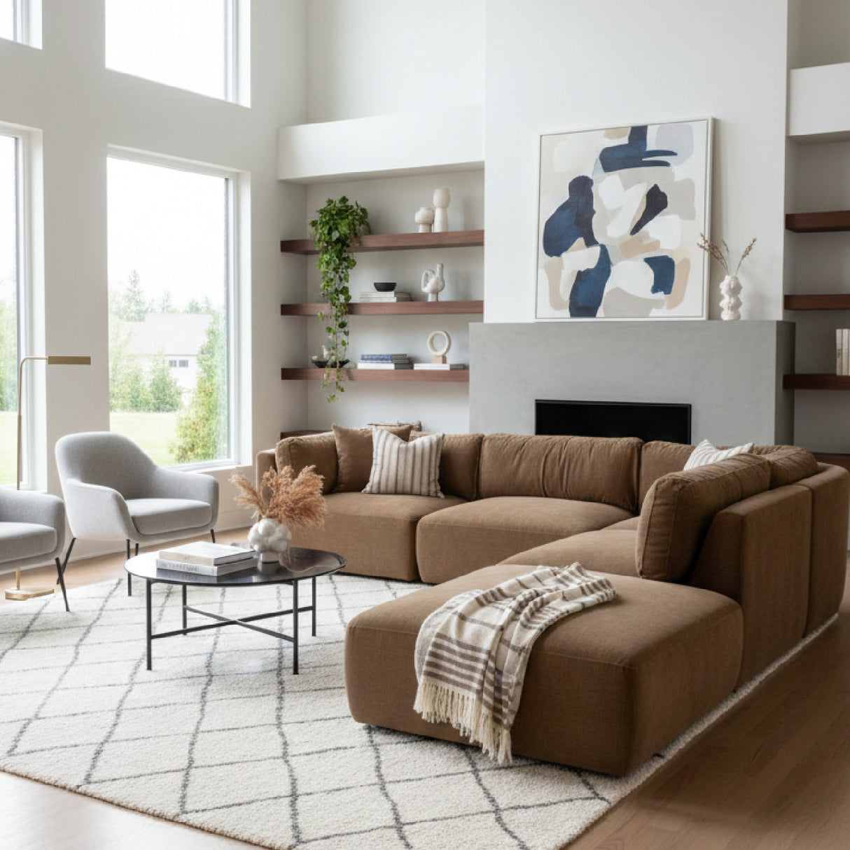   Modern European furniture - Chenille Modular Sofa - www.oroa.com | Oroa.com