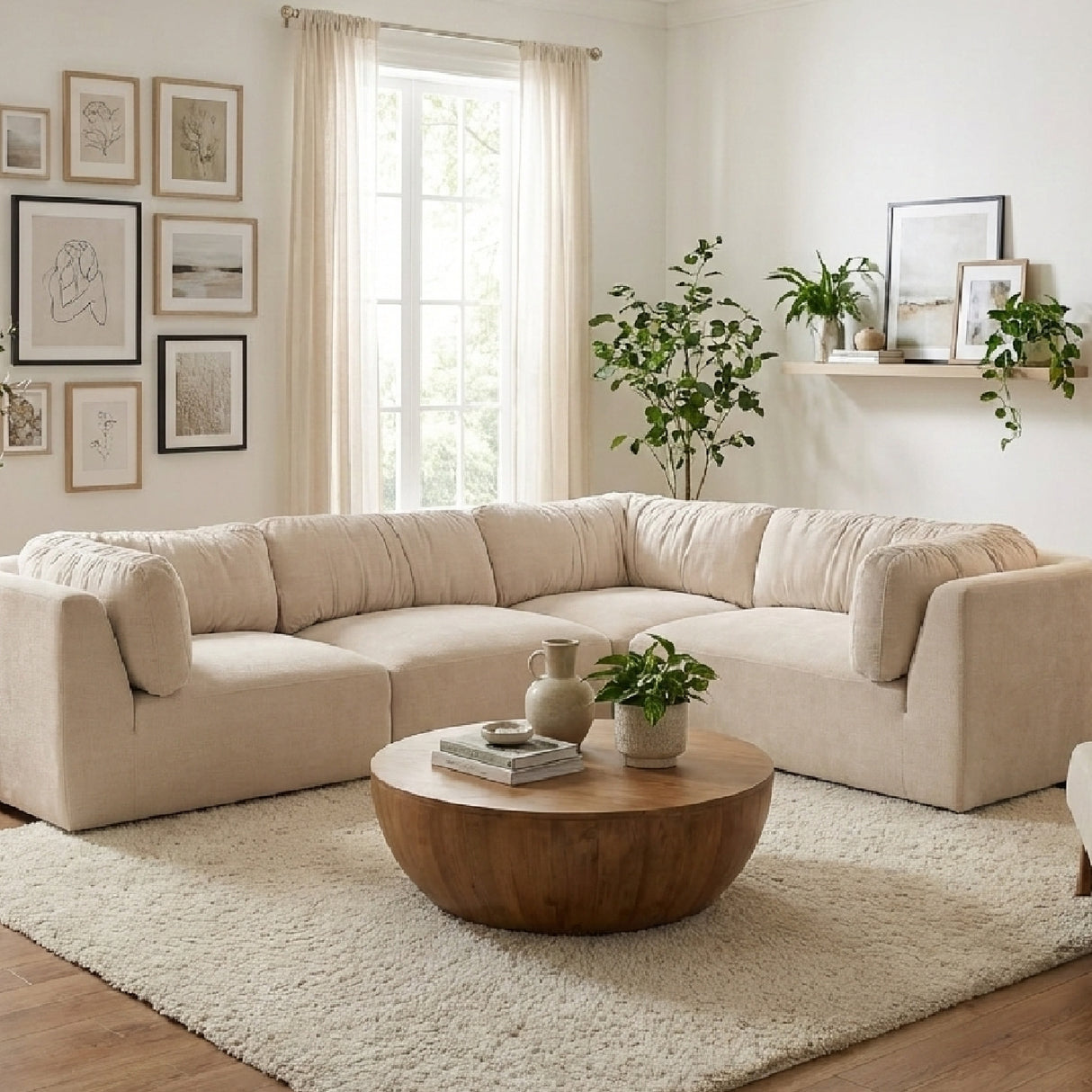   Modern European furniture - Chenille L-Shaped Modular Sofa - www.oroa.com | Oroa.com