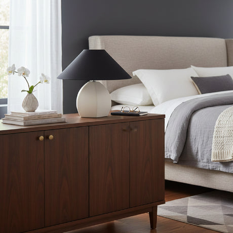   Modern European furniture - White Round Base Table Lamp - www.oroa.com | Oroa.com
