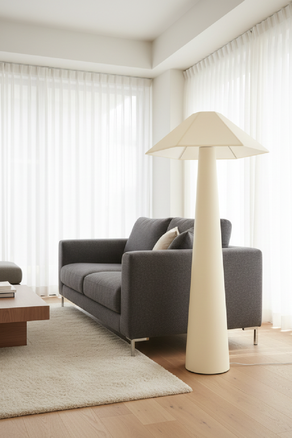   Modern European furniture - Cream Cotton Floor Lamp - www.oroa.com | Oroa.com