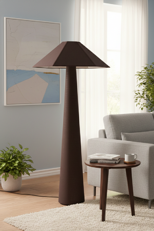   Brown Cotton Floor Lamp | Oroa.com