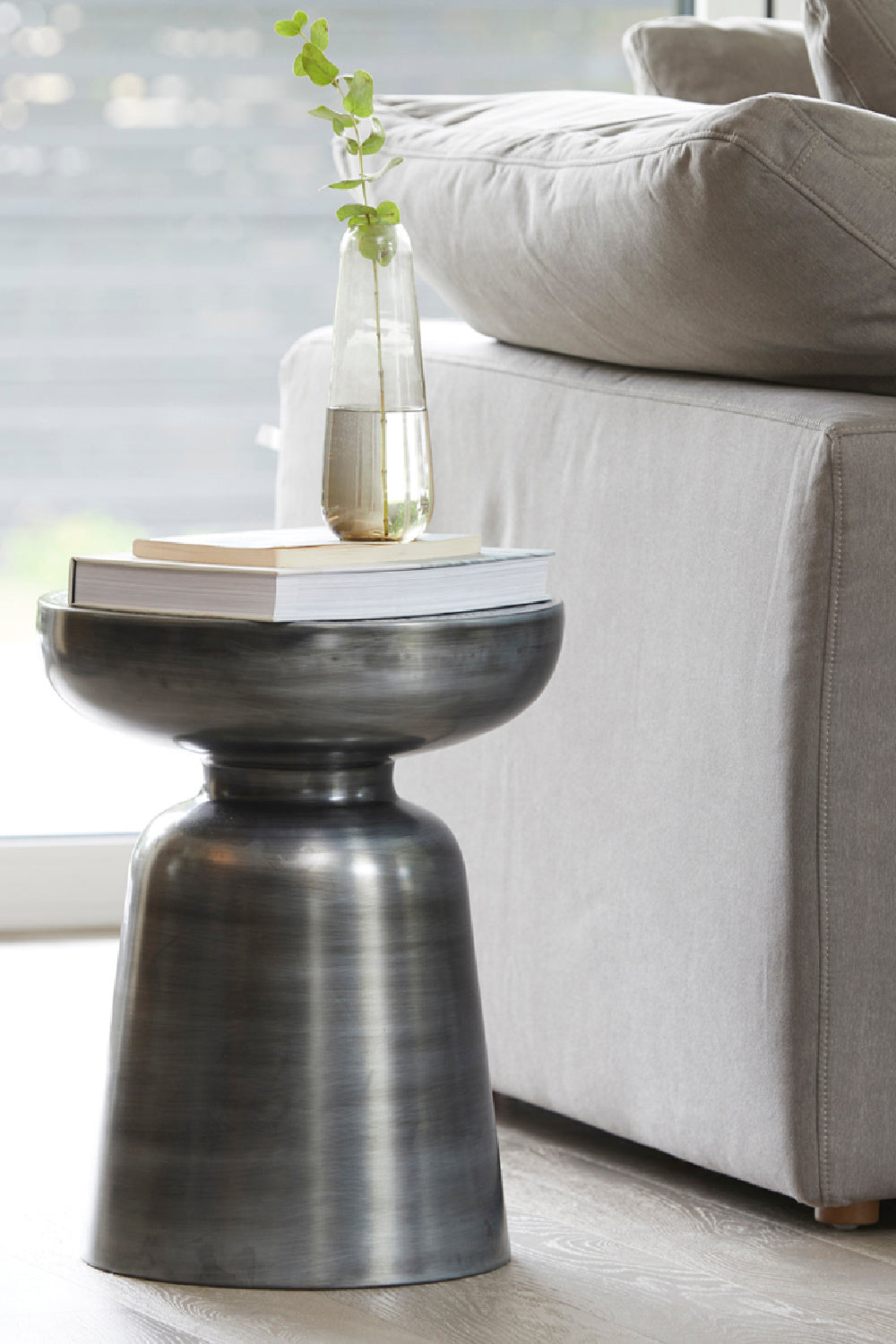   Modern European furniture - Antique Nickel Accent Table - www.oroa.com | Oroa.com