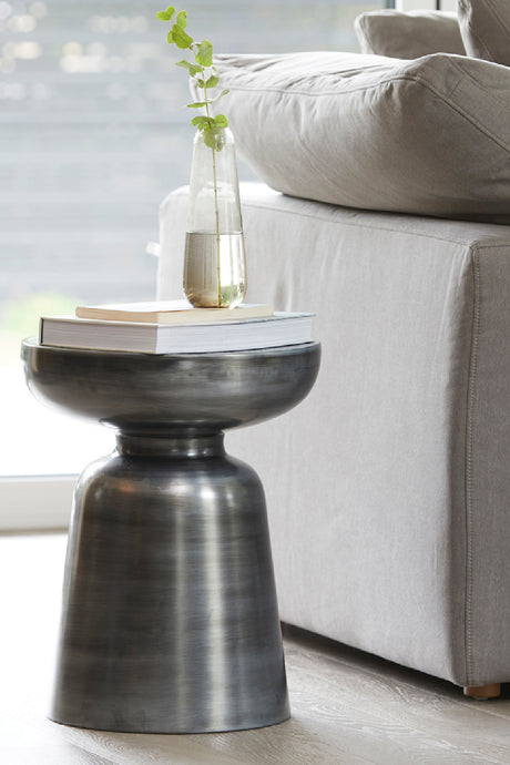   Modern European furniture - Antique Nickel Accent Table - www.oroa.com | Oroa.com