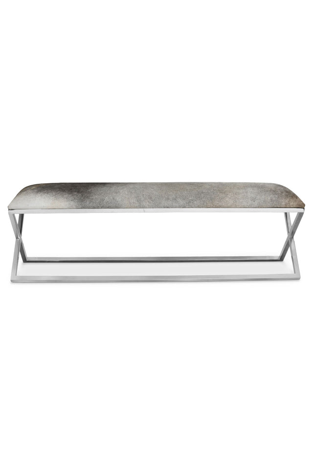 Modern European furniture - Gray Cowhide Bench - www.oroa.com