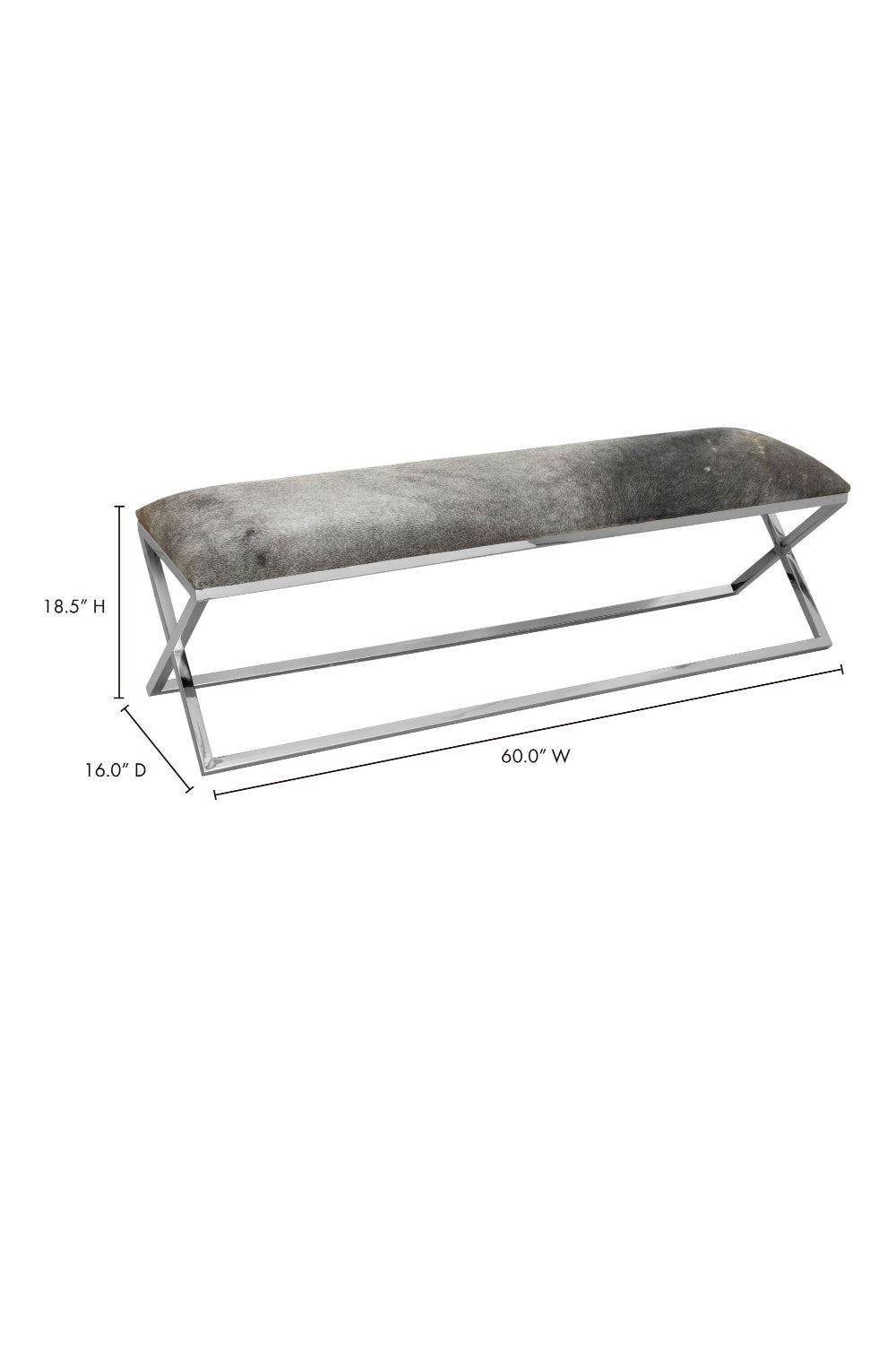   Modern European furniture - Gray Cowhide Bench - www.oroa.com | Oroa.com