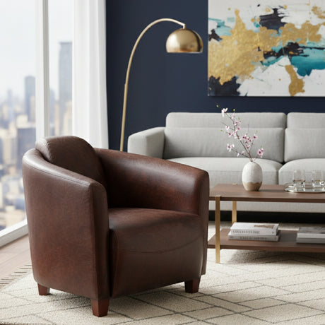   Modern European furniture - Brown Leather Club Chair - www.oroa.com | Oroa.com