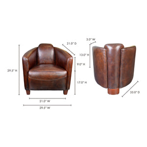   Modern European furniture - Brown Leather Club Chair - www.oroa.com | Oroa.com