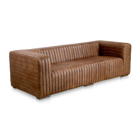   Modern European furniture - Channel-Stitched Leather Sofa - www.oroa.com | Oroa.com