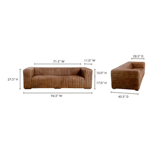   Modern European furniture - Channel-Stitched Leather Sofa - www.oroa.com | Oroa.com