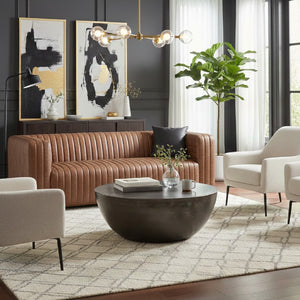   Modern European furniture - Channel-Stitched Leather Sofa - www.oroa.com | Oroa.com
