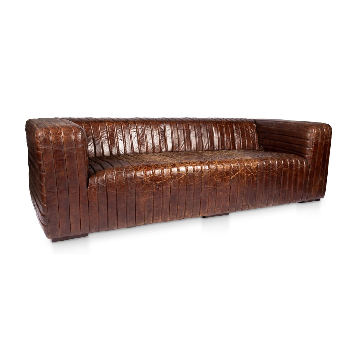   Modern European furniture - Channel-Stitched Leather Sofa - www.oroa.com | Oroa.com
