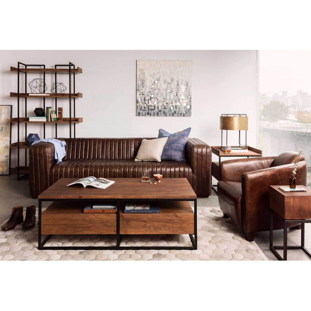   Modern European furniture - Channel-Stitched Leather Sofa - www.oroa.com | Oroa.com