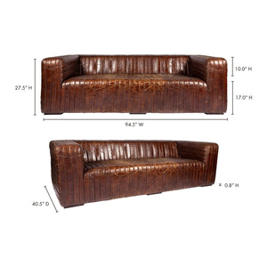   Modern European furniture - Channel-Stitched Leather Sofa - www.oroa.com | Oroa.com