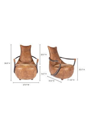   Modern European furniture - Brown Leather Club Chair - www.oroa.com | Oroa.com