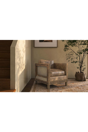   Modern European furniture - Brown Leather Studded Club Chair - www.oroa.com | Oroa.com