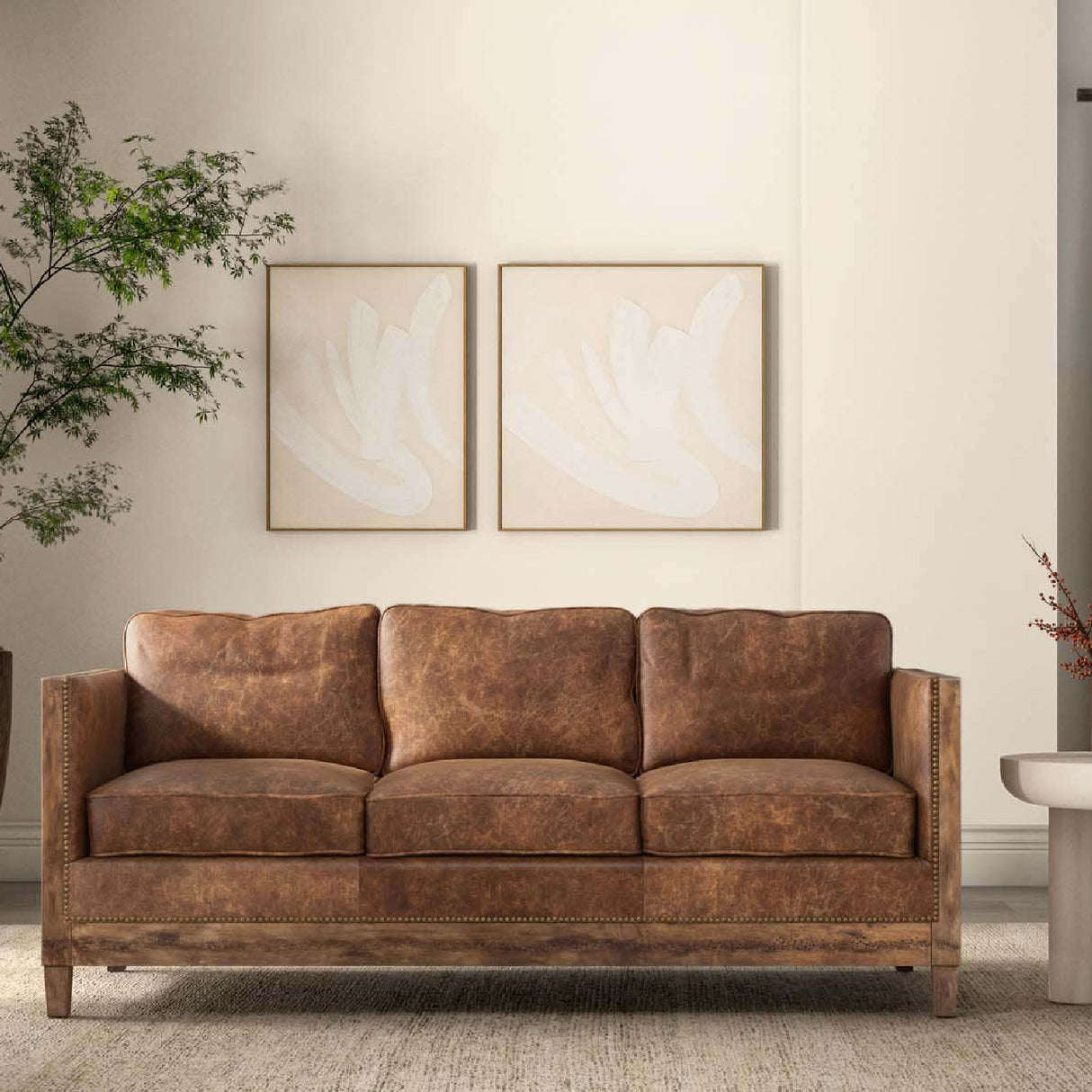   Modern European furniture - Brown Leather Rustic Sofa - www.oroa.com | Oroa.com