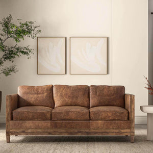   Modern European furniture - Brown Leather Rustic Sofa - www.oroa.com | Oroa.com