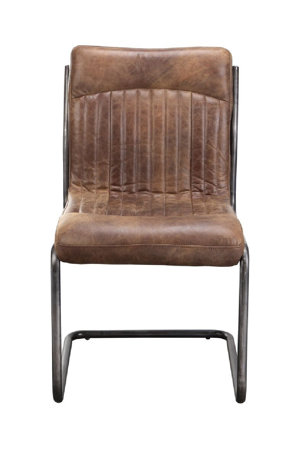   Modern European furniture - Brown Leather Dining Chair Set (2) - www.oroa.com | Oroa.com