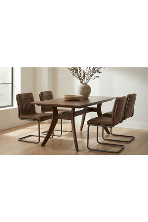   Modern European furniture - Brown Leather Dining Chair Set (2) - www.oroa.com | Oroa.com
