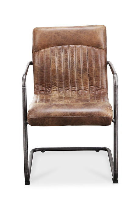  Modern European furniture - Brown Leather Lounge Armchair Set (2) - www.oroa.com | Oroa.com