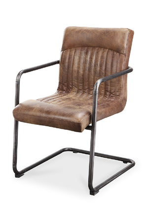   Modern European furniture - Brown Leather Lounge Armchair Set (2) - www.oroa.com | Oroa.com