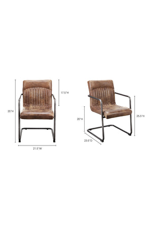   Modern European furniture - Brown Leather Lounge Armchair Set (2) - www.oroa.com | Oroa.com