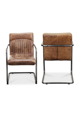   Modern European furniture - Brown Leather Lounge Armchair Set (2) - www.oroa.com | Oroa.com