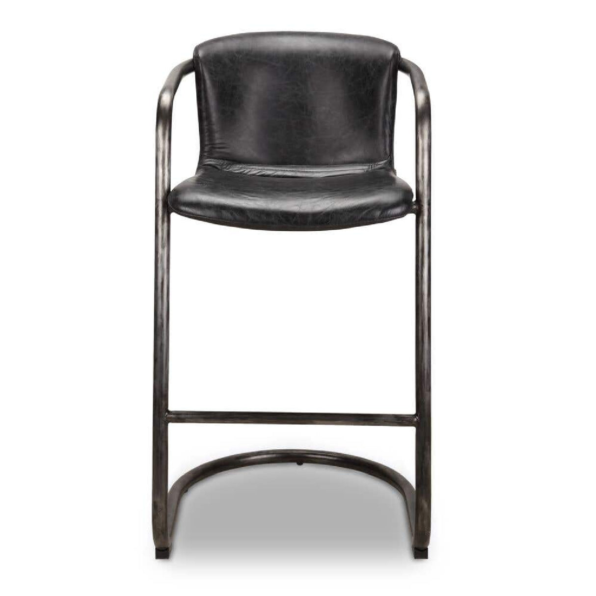   Modern European furniture - Leather Cantilevered Bar Stool Set (2)  - www.oroa.com | Oroa.com