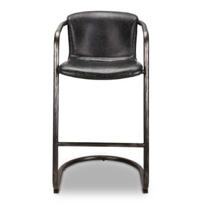   Modern European furniture - Leather Cantilevered Bar Stool Set (2)  - www.oroa.com | Oroa.com