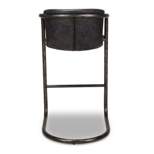   Modern European furniture - Leather Cantilevered Bar Stool Set (2)  - www.oroa.com | Oroa.com