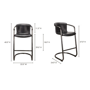   Modern European furniture - Leather Cantilevered Bar Stool Set (2)  - www.oroa.com | Oroa.com