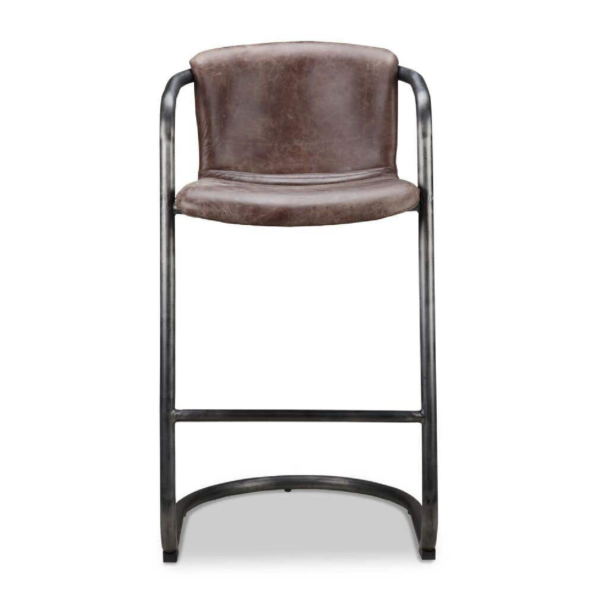   Modern European furniture - Leather Cantilevered Bar Stool Set (2)  - www.oroa.com | Oroa.com