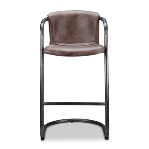   Modern European furniture - Leather Cantilevered Bar Stool Set (2)  - www.oroa.com | Oroa.com