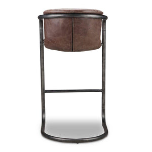   Modern European furniture - Leather Cantilevered Bar Stool Set (2)  - www.oroa.com | Oroa.com