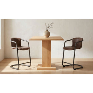   Modern European furniture - Leather Cantilevered Bar Stool Set (2)  - www.oroa.com | Oroa.com